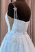 Charming A Line Spaghetti Straps Tulle Starry Night Long Prom Dresses