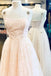 Charming A Line Spaghetti Straps Tulle Starry Night Long Prom Dresses