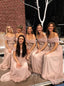 Off-the-Shoulder Chiffon Long Bridesmaid Dresses With Beading
