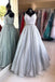 a-line v-neck beaded long prom dresses sleeveless formal gown dtp1074