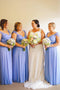 Plus Size Lavender Capped Sleeves Lace Chiffon Bridesmaid Dresses