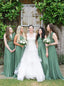 Maxi V-neck Green Long Convertible Bridesmaid Dresses