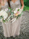 sheath spaghetti straps tulle grey bridesmaid dress with sequins dtb203