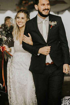 elegant lace long sheath wedding dresses with appliques backless bridal dress dtp400