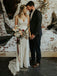 Elegant Lace Long Sheath Wedding Dresses With Appliques Backless Bridal Dress
