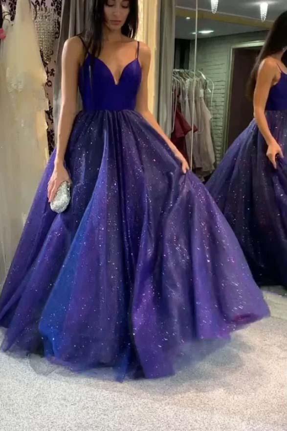 Long dark purple prom dresses on sale