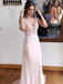 deep v-neck chiffon sheath pearl pink prom dress with beading dtp352