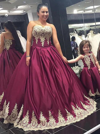 sweetheart appliques long plus size ball gown prom dresses dtp316