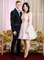 A-Line Long Sleeves Tulle Short Plus Size Prom Dress with Appliques