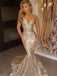 gold mermaid v-neck court train sequined prom dress dtp290