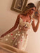 beautiful a-line spaghetti straps tulle handmade flowers prom dress dtp291