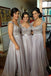 a-line chiffon grey long bridesmaid dresses with appliques bodice dtb68