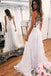 a-line illusion back boho beach wedding dress with appliques dtw196