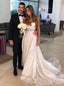 Sweetheart Lace Appiques Wedding Dress, Sheath Bridal Gown With Detachable Train