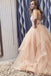 A-line V-neck Long Backless Prom Dresses, Tulle Sweet 16 Dress With Ruffles