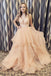 tulle sweet 16 dress with ruffles a-line v-neck long backless prom dresses dtp06