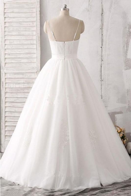 sweetheart floor-length wedding dress with spaghetti straps dtw83