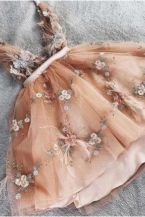 sweet 16 graduation evening dress v neck appliques short prom dress dth143