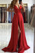 backless red formal evening dress a-line red simple prom dress dtp133