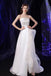 Strapless Ivory Satin Wedding Dresses With Sweep Train, A Line Bridal Gowns