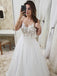spaghetti strap beach bridal gowns a-line appliques bodice long prom dress dtp63