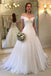 off the shoulder a-line tulle princess wedding dresses dtw23