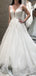 Elegant A-line Sleeveless Tulle Beach Long Wedding Dresses With Lace Appliques