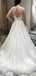 Elegant A-line Sleeveless Tulle Beach Long Wedding Dresses With Lace Appliques