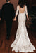 Backless Mermaid Rustic Lace Wedding Dress With Long Sleeves