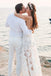 Backless Beach Wedding Dress A-Line Bridal Gown with Appliques