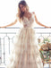 a-line spaghetti straps lace backless long wedding dress dtw130