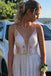 A-Line Beach Lace Wedding Dress, Sexy Spaghetti Straps Sleeveless Bridal Gown
