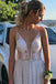 A-Line Beach Lace Wedding Dress, Sexy Spaghetti Straps Sleeveless Bridal Gown