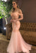 Spring Blush Mermaid Spaghetti Prom Dress Drop-Sleeves Party Gown