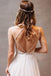 Bohemian V Neck Spaghetti Straps Backless Tulle Wedding Dresses