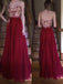 burgundy prom dress sweetheart beaded bodice chiffon long formal gown dtp471