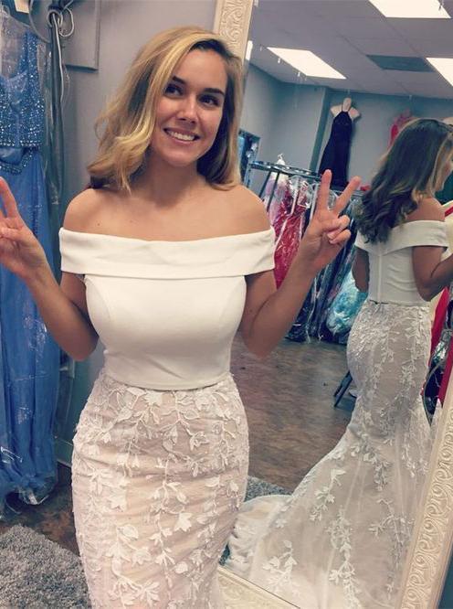 Off the shoulder two piece prom dress top