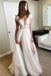 cap sleeve a-line lace tulle long backless prom dress slit evening dress dtp361