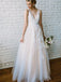 Charming Country Wedding Dresses V-neck Appliques A Line Bridal Gowns