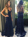 charming dark blue lace prom dress backless mermaid evening gown dress dtp508