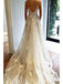 Boho Lace Appliques Wedding Dress, Spaghetti Straps Beach Wedding Dress