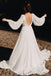 Beautiful Chiffon Wedding Gown Long Puff Sleeves Beach Wedding Dress