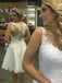 cute short wedding dress lace applique beaded bridal gown dtw145