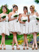 Cute Sweetheart A-line Short Ivory Lace Bridesmaid Dresses