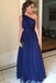 Royal Blue Long Prom Dress One Shoulder A-Line Bridesmaid Dresses