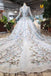 Cinderella Lace Long Sleeves Wedding Dress with Embroidery Appliques