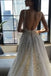 Dream Square Neck Split Lace Appliques Wedding Dresses, Backless Bridal Gown