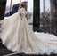 Princess Half Puff Sleeves Ball Gown Vintage Wedding Dress With Appliques