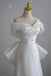 Elegant Off Shoulder Sheath Wedding Dress, Bridal Gown With Simple Bowknot