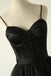Elegant Straps Tulle Black Prom Dress Sweetheart Sleeveless Party Dress